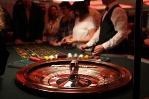 Roulette table with INNOVENT employees