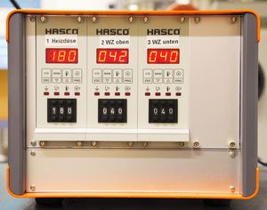 The picture shows the electrical control system for variable mould tempering.